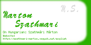 marton szathmari business card